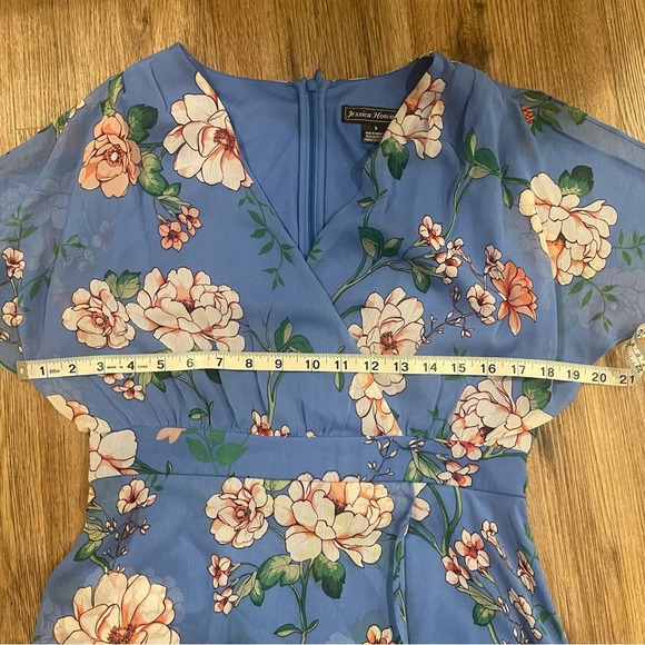 Jessica Howard Women’s Maxi Dress Sz 6 Blue Floral Boho Feminine Whimsical Flowy - Picture 8 of 12